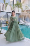 Ka 1222 Silver Crunchy With Beads Embroidery Work Gown Wholesale Market In Surat